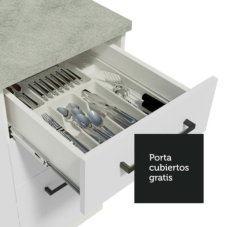 Cocina Integral Agata Blanco 180x225cm sin Mesón y sin Estufa - COCINAS | Bylmo