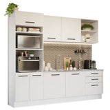 Cocina Integral Agata Blanco 250x225cm sin Mesón y sin Estufa - COCINAS | Bylmo