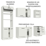 Cocina Integral Agata Blanco 250x225cm sin Mesón y sin Estufa - COCINAS | Bylmo