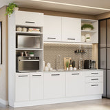 Cocina Integral Agata Blanco 250x225cm sin Mesón y sin Estufa - COCINAS | Bylmo