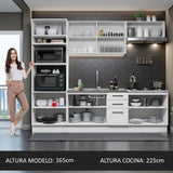 Cocina Integral Agata Blanco 270x225cm sin Mesón con Dos Muebles Superiores y sin Estufa - COCINAS | Bylmo