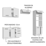Cocina Integral Agata Blanco 270x225cm sin Mesón y sin Estufa - COCINAS | Bylmo
