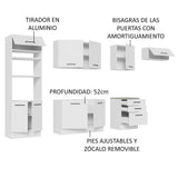 Cocina Integral Agata Blanco 330x225cm sin Mesón con Un Cajón para Cubiertos y sin Estufa - COCINAS | Bylmo