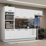 Cocina Integral Agata Blanco 330x225cm sin Mesón con Un Cajón para Cubiertos y sin Estufa - COCINAS | Bylmo