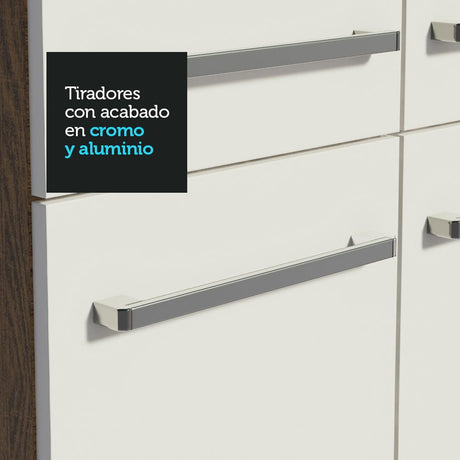 Cocina Integral Emily Fit Marron 229x186cm con Mesón de Madera y sin Estufa - COCINAS | Bylmo