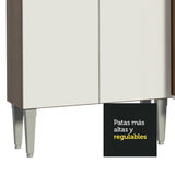 Cocina Integral Emily Fit Marron 229x186cm con Mesón de Madera y sin Estufa - COCINAS | Bylmo