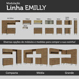 Cocina Integral Emily Marron 293x186cm con Mesón de Acero Inoxidable con Catorce Entrepaños y sin Estufa - COCINAS | Bylmo