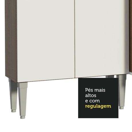 Cocina Integral Emily Blanco 293x186cm con Mesón de Acero Inoxidable y sin Estufa - COCINAS | Bylmo
