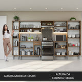 Cocina Integral Emily Marron 325x186cm con Mesón de Madera y sin Estufa - COCINAS | Bylmo