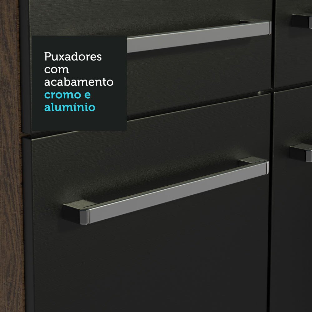 Cocina Integral Emily Marron 325x186cm con Mesón de Madera y sin Estufa - COCINAS | Bylmo