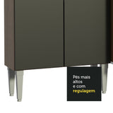 Cocina Integral Emily Marron 325x186cm con Mesón de Madera y sin Estufa - COCINAS | Bylmo