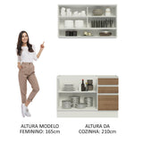 Cocina Integral Glamy Marron 120x225cm sin Mesón con Siete Entrepaños y sin Estufa - COCINAS | Bylmo