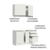 Cocina Integral Glamy Blanco 120x225cm sin Mesón y sin Estufa - COCINAS | Bylmo