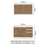 Cocina Integral Glamy Marron 120x225cm sin Mesón y sin Estufa - COCINAS | Bylmo
