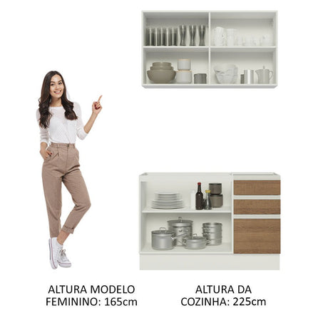 Cocina Integral Glamy Marron 120x225cm sin Mesón y sin Estufa - COCINAS | Bylmo