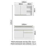 Cocina Integral Glamy Blanco 120x225cm con Mesón de Acero Inoxidable con Dos Cajones y sin Estufa - COCINAS | Bylmo