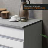 Cocina Integral Glamy Blanco 150x225cm con Mesón de Acero Inoxidable y sin Estufa - COCINAS | Bylmo
