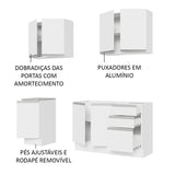 Cocina Integral Glamy Blanco 160x225cm sin Mesón con Tres Cajones y sin Estufa - COCINAS | Bylmo