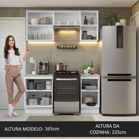 Cocina Integral Glamy Marron 160x225cm sin Mesón y sin Estufa - COCINAS | Bylmo