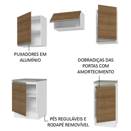 Cocina Integral Glamy Marron 160x225cm sin Mesón y sin Estufa - COCINAS | Bylmo