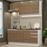Cocina Integral Glamy Marron 180x225cm sin Mesón con Nueve Entrepaños y sin Estufa - COCINAS | Bylmo