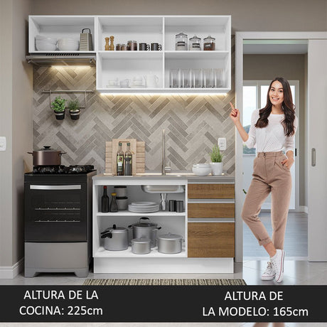 Cocina Integral Glamy Marron 180x225cm sin Mesón y sin Estufa - COCINAS | Bylmo