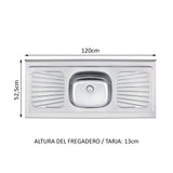 Cocina Integral Glamy Blanco 180x225cm con Mesón de Acero Inoxidable con Diez Entrepaños y sin Estufa - COCINAS | Bylmo