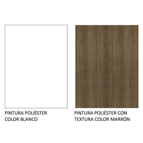 Cocina Integral Glamy Marron 180x225cm con Mesón de Acero Inoxidable y sin Estufa - COCINAS | Bylmo