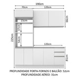 Cocina Integral Laura Blanco 190x225cm sin Mesón y sin Estufa - COCINAS | Bylmo