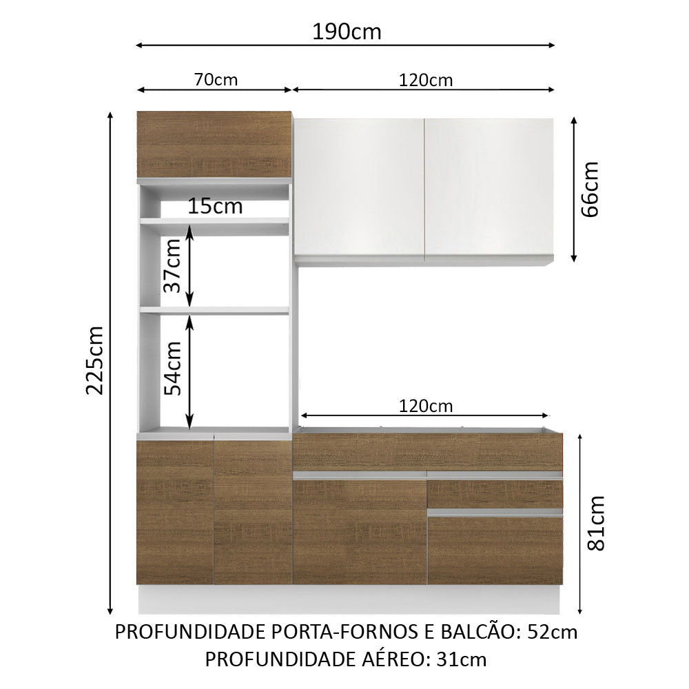 Cocina Integral Livia Blanco 190x225cm sin Mesón y sin Estufa - COCINAS | Bylmo