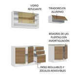 Cocina Integral Glamy Marron 200x225cm con Mesón de Acero Inoxidable con Dos Muebles Superiores y sin Estufa - COCINAS | Bylmo