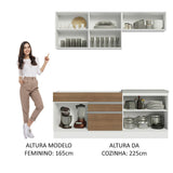 Cocina Integral Glamy Marron 200x225cm sin Mesón con Dos Cajones y sin Estufa - COCINAS | Bylmo