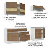 Cocina Integral Glamy Marron 200x225cm sin Mesón con Dos Cajones y sin Estufa - COCINAS | Bylmo