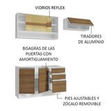 Cocina Integral Glamy Marron 200x225cm sin Mesón con Tres Cajones y sin Estufa - COCINAS | Bylmo