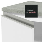 Cocina Integral Glamy Blanco 200x225cm con Mesón de Acero Inoxidable Con Tres Cajones y sin Estufa - COCINAS | Bylmo