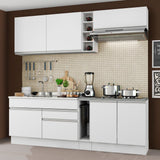 Cocina Integral Parma Blanco 220x225cm sin Mesón con Trece Entrepaños y sin Estufa - COCINAS | Bylmo