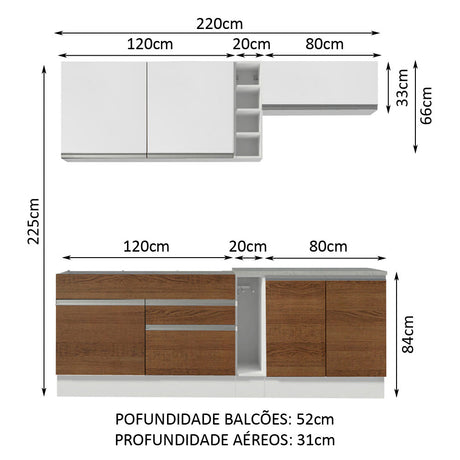 Cocina Integral Parma Blanco 220x225cm sin Mesón y sin Estufa - COCINAS | Bylmo