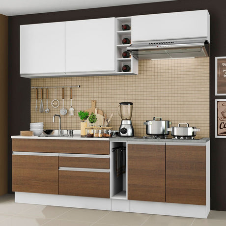 Cocina Integral Parma Blanco 220x225cm sin Mesón y sin Estufa - COCINAS | Bylmo
