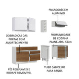 Cocina Integral Parma Blanco 220x225cm sin Mesón y sin Estufa - COCINAS | Bylmo