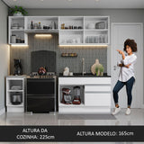 Cocina Integral Glamy Blanco 240x225cm sin Mesón con Dos Cajones y sin Estufa - COCINAS | Bylmo