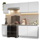 Cocina Integral Glamy Blanco 240x225cm sin Mesón y sin Estufa - COCINAS | Bylmo