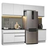 Cocina Integral Glamy Blanco 260x225cm sin Mesón y sin Estufa - COCINAS | Bylmo