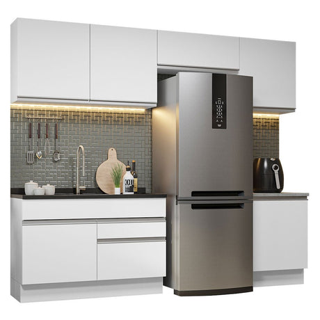 Cocina Integral Glamy Blanco 260x225cm sin Mesón y sin Estufa - COCINAS | Bylmo