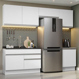 Cocina Integral Glamy Blanco 260x225cm sin Mesón y sin Estufa - COCINAS | Bylmo