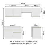 Cocina Integral Glamy Blanco 260x225cm sin Mesón y sin Estufa - COCINAS | Bylmo