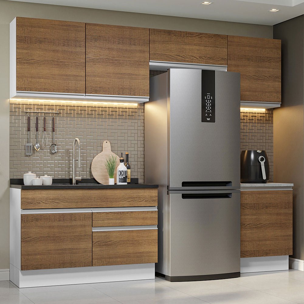 Cocina Integral Glamy Marron 260x225cm sin Mesón y sin Estufa - COCINAS | Bylmo