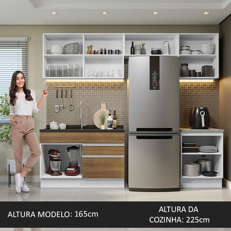 Cocina Integral Glamy Marron 260x225cm sin Mesón y sin Estufa - COCINAS | Bylmo