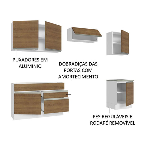 Cocina Integral Glamy Marron 260x225cm sin Mesón y sin Estufa - COCINAS | Bylmo