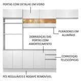 Cocina Integral Marselha Blanco 270x225cm sin Mesón y sin Estufa - COCINAS | Bylmo
