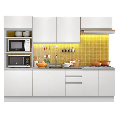Cocina Integral Viena Blanco 270x225cm sin Mesón y sin Estufa - COCINAS | Bylmo